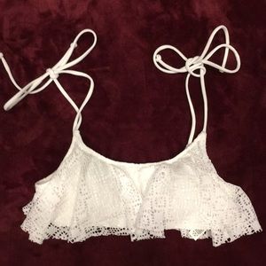 white flowy swimsuit top